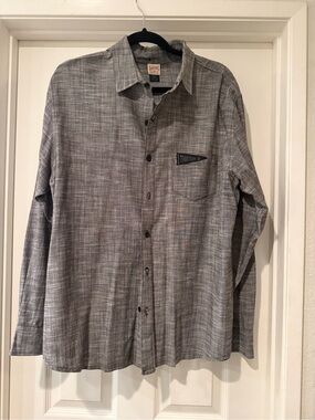 Thirteen Brand Men's Gray Heather Button-Down Shirt